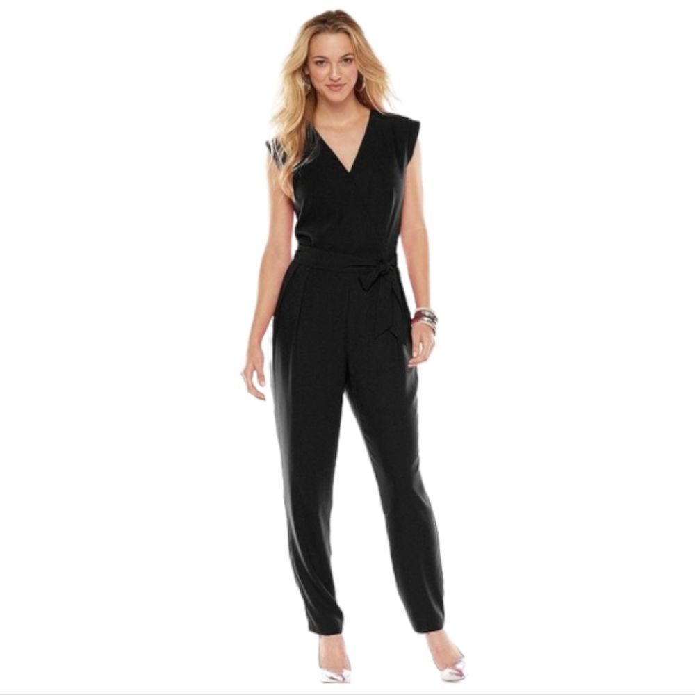 JENNIFER LOPEZ JLO Black Jumpsuit with Pockets Size 2
